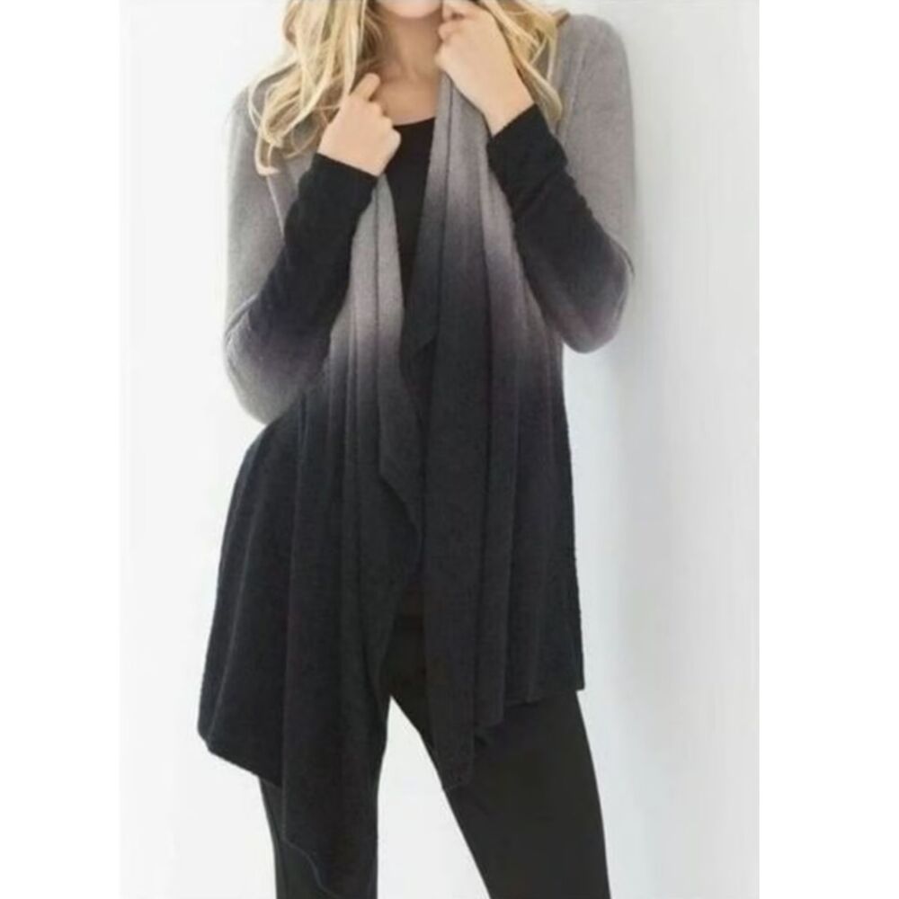 Barefoot Dream Women's Size S/M Bamboo Gray Calypso Waterfall Cardigan Ombre EUC